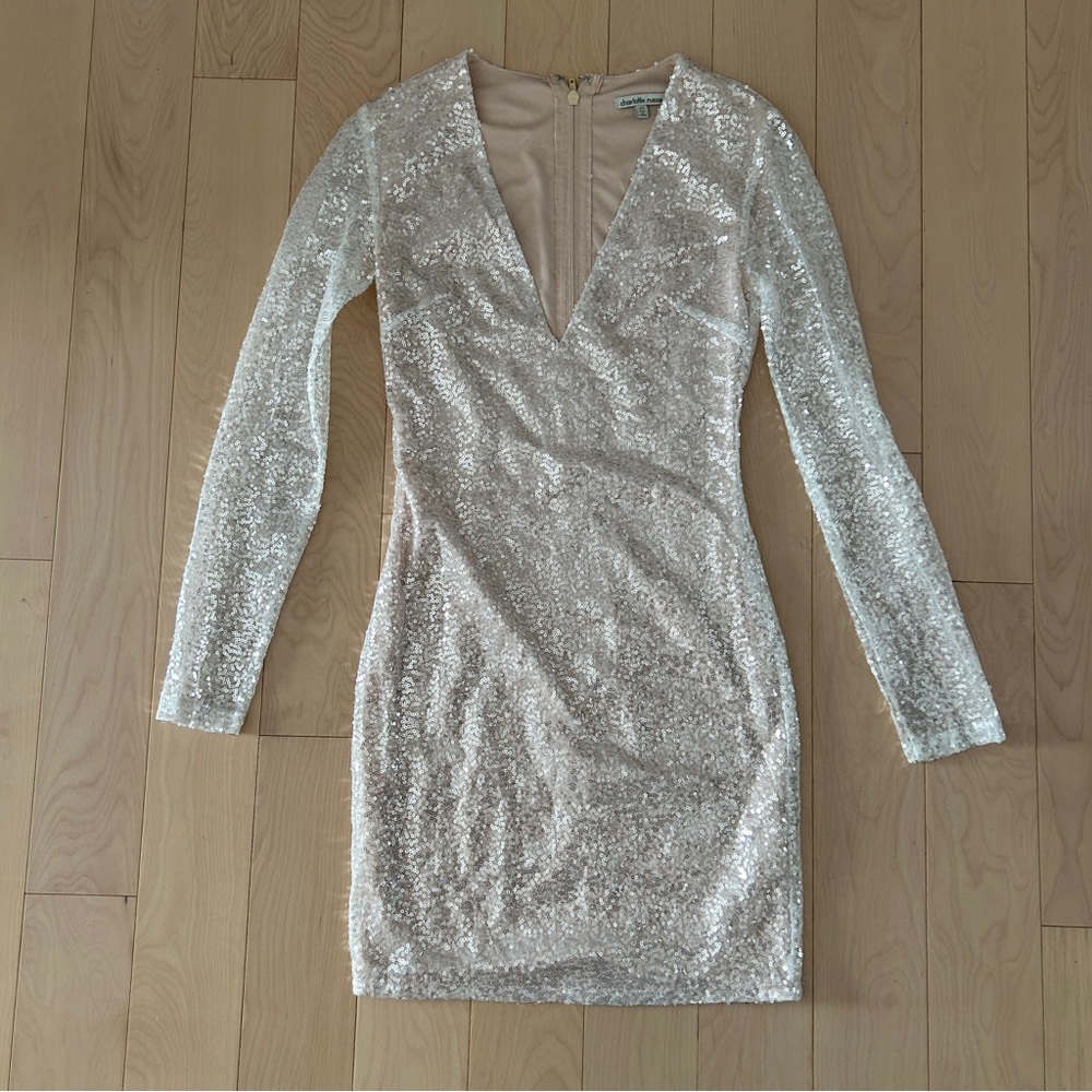 Elegant Sequin Long Sleeve Dress